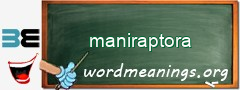 WordMeaning blackboard for maniraptora